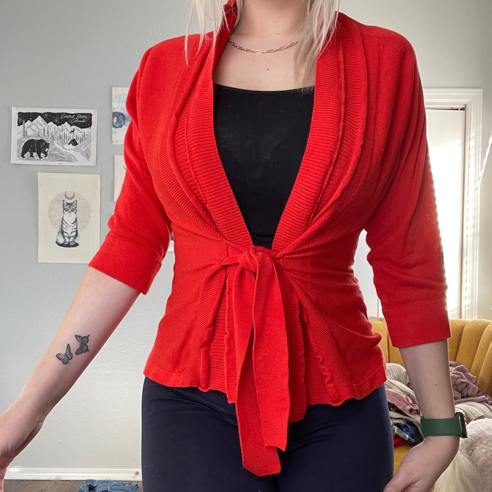 Bright Orange/Coral Cardigan